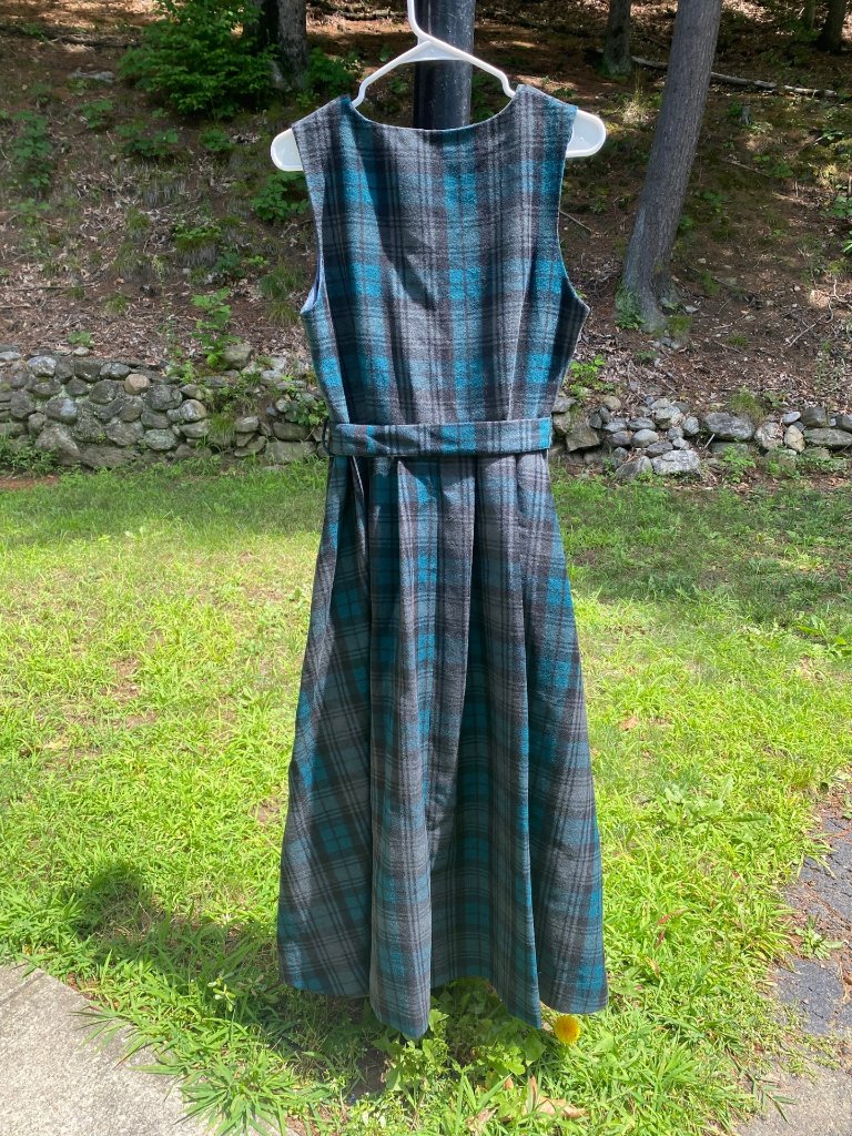 Nwt Linennaive Victoria 35 Teal Green Tartan Lace Wool Dress - Medium — image 3 of 8